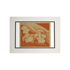"Nature"잡지-황소 개구리 버섯-빈티지 잡지 표지 (11x14 양면 아트 프린트 벽화 준비) (11 x 14 Matted Art Print)
