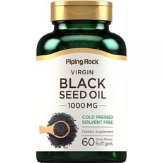 Piping Rock 블랙 씨드 오일 소프트젤 캡슐 | 1000mg | 60알약 | 냉압착 용제 프리 | GMO 프리 글루텐 프리 보충제, 60정, 1개