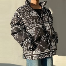 페이즐리 숏패딩