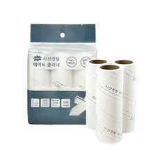 나무이야기 사선컷팅 테이프 클리너 리필 3P 돌돌이 먼지 찍찍이 쇼파 털 청소, 3개
