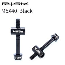 위험 2Pcs 자전거 시트 포스트 고정 볼트 TC4 티타늄 합금 M5 * 30/40MM MTB 도로 자전거 시트 포스트 안장 고정 나사 레인보우 골드, 40mm 블랙, 2개