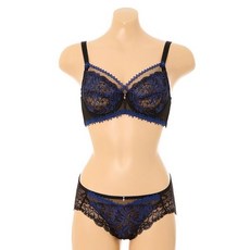 [갤러리아] 와코루살루트 세미 보정 홑켭 C컵 레이스팬티 브레이지어 셋트 (DBR0198C/0198SBK)