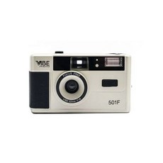 35mm 필름 포토 바이브-501F 빈티지 레트로 필름 카메라 35mm 재사용 가능 일회용 아님 블랙/레드/샴페, 03 Champagne Silver, 1개