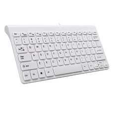 Protable 초박형 미니 유선 키보드 USB 방수 홈 오피스 마우스 키보드 콤보 세트 PC 데스크탑 노트북 컴퓨터, 흰색 키보드
