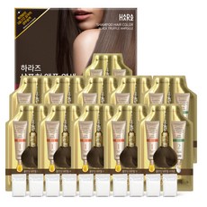 하라즈 샴푸형 앰플 염색제 10회분/새치염색약/5분 셀프염색 /염색샴푸/염색약, 흑색, 10개