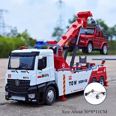 1 18 더블 구조 트럭 합금 위생 차량 모델 다이 캐스트 자동차 문 열림 사운드 라이트 선물, JD8558 Red