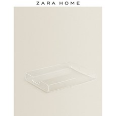 ZARA HOME 자라홈 가정 손잡이 43414040990를 가진 현대 간단한 가구 투명한 직사각형 아크릴 쟁반, 투명 35.0 x 2.5 x 25