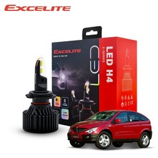 엑셀라이트 H4 LED 쌍용 엑티언(스포츠 포함) E-Series 6000K 자동차 전조등 헤드라이트 차량 전구(2개 1세트), 2개