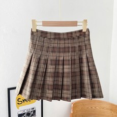 학원 플리츠스커트 여성 가을 겨울 스타일리시 홍콩무드 A라인