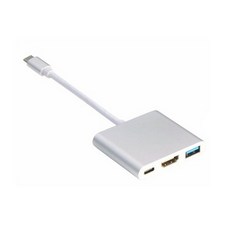 USB Type C to HDMI + USB 3.0 + PD 변환어댑터, 은색