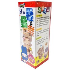 忍者兔 原木疊疊樂, 多功能疊疊樂遊戲, 創意玩法, 訓練耐心與專注力, 安全原木材質, 9122-46, 1盒