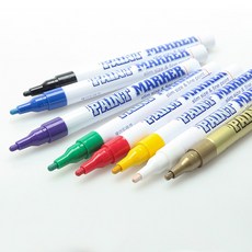 (문화연필) 세필 페인트마카 3mm 12개입1타 마카펜 유성마카, 노랑, 색상:노랑
