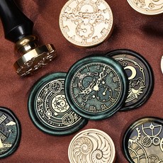 실링왁스 인장 스탬프 순환 테마 하트 우주 나비, 회전 교차 (2.5cm)