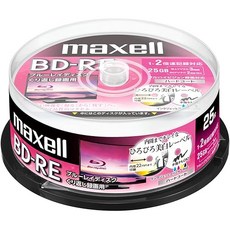 [Amazon.co.jp BD-RE BEV25WPE.25SPZ 한정]maxell 녹화용(반복 녹화용) 2배속 25장 스핀들, 1개