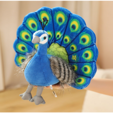 푸른 공작 새인형 귀여운 봉제 동물인형 장식 소품, 공작새, 25cm