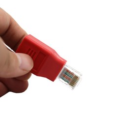 ZLD 크로스 오버 커넥터 네트워크 이더넷 LAN 커넥터 RJ45 네트워크 커넥터, 45x15x18mm, 빨간, 플라스틱