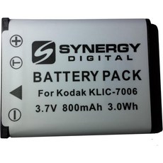 시너지 디지털 카메라 배터리 Kodak PIXPRO FZ55 카메라와 호환 (LiIon 3.7V 800mAh) 초고용량 KLIC7006 교체, 1개