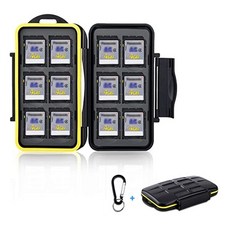 [미국] 12 Slots SD Card Case Holder Water-Resistant Anti-Shock SD Card Holder Storage with Carabiner, 12 Slots 12 SD