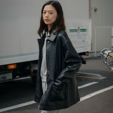 틸아이다이 Eco leather pocket jacket_Black - 틸아이다이