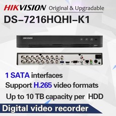 Hikvision 16ch max 지원 6mp 터보 hd dvr 비디오 레코더 5 in 1 hdtvi/ahd/cvi/cvbs/ip 비디오 입력 h.265 pro + DS 7216HQHI K1, 미국 플러그^0