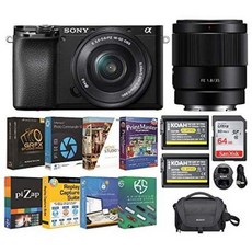 Sony Alpha a6100 APS-C Mirrorless Interchangeable-Lens Camera with 16-50mm and FE 35mm f1.8 Lens Bu, One Color_One Size, 상세 설명 참조0, 상세 설명 참조0