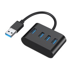 4- 포트 휴대용 3.0 2.0 USB 허브 고속 데이터 전송 모바일 HDD 용., 검은색