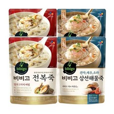(상온)비비고 전복죽450gx2개+삼선해물죽450gx2개, 1세트