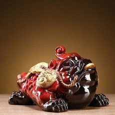 정원돌두꺼비 정원꾸미기 사재 김섬개구리 도자기 삼족두꺼비 거실 테이블 장식 금매미 매장, 01 돈벼락개구리 레드