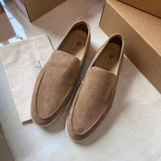 "밤이"Loro Piana 남성 신발 21 봄 가죽 복고풍 영국 스타일 로퍼 게으른 스웨이드 플랫 캐주얼 신발