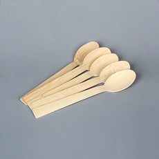 [쿡앤팩] 생분해성 일회용 대나무 숟가락 벌크 포장, 1개, 1개