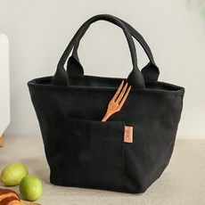 이소품 캔버스 보온보냉 도시락가방 런치백 2color, 1, 보온보냉백_블랙(06697B)