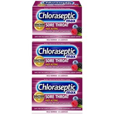 Chloraseptic Max Strength Sore Throat Lozenges Wild Berries Flavor 15 Count (Pack of 3), 3개, 15정 - tenderloin-horeshoeringrepairwork