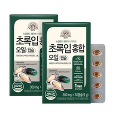  내추럴박스 초록입홍합 오일캡슐 300mg, 30정, 2개 