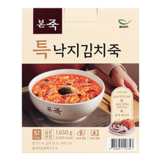 빠른 배송 본죽 특낙지 김치죽 330g x 5입 1650g (기프티콘 증정)