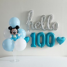 미키마우스 미니마우스 기념일 파티 풍선세트, 1세트, 미키마우스 100일 1세트, 미키마우스 100일