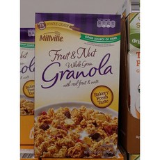 Millville 밀빌 후르트 & 너트 홀 그레인 그래놀라 with real fruit nuts 16oz(454g), 1개