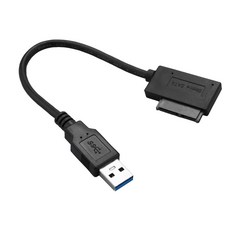USB 3.0 - 7+6 13핀 슬림라인 SATA 노트북 CD/DVD ROM 광학 드라이브 어댑터 케이블, 검은색, 1개