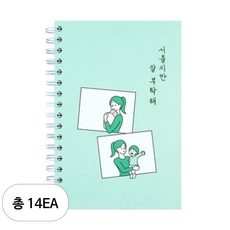 리훈 서툴지만 잘 부탁해 육아일기 노트, 민트, 14개