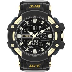 Timex UFC 남성용 택틱 53mm 시계 블랙/골드. 크로노그래프