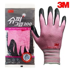 3M 슈퍼그립 200 장갑 목장갑 핑크 분홍색 작업용 낚시 배달 캠핑 청소, 1개, M(중형)