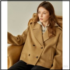 닥스 여성 LONDON STUDIO 베이지 단색 울혼방 숏코트324861