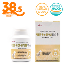 38.5 반려동물 히알루론산 콜라겐 한스푼 영양제 60g, 1개, 피부 모질 건강 - 강아지피부영양제