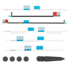 새로운 LCD 디스플레이 접착 스트립 스티커 교체 테이프 교체 스티커 코터 휠 핸들 제거 키트 개봉 도구로 잔여물 없는 전문 수리 Apple iMac과 호환 가능, 21.5" 17개 모델