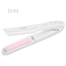 전문가용 추천 미용 미니 무선클램프 여 USB 충전식 직발기 듀얼 버튼 작은, 01 흰색