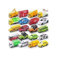 JOYIN 20PCS Die Cast Pull Back Cars Metal Toy Cars Car Toys Bulk Vehicle Set for Toddlers Kids, one option, one option, 1개