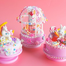 오르골 꾸미기 데코덴 파츠 재료 DIY 세트, 오르골 꾸미기_회전목마