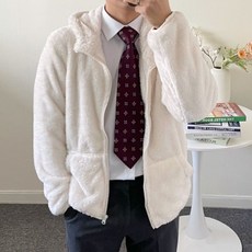 [단독특가] 남자 커플 후리스 후드 집업 남자 퍼 양털 밍크 후리스 보아털 직장인 학생 남학생 커플 자켓 점퍼