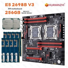 HUANANZHI 듀얼 CPU 마더보드 키트 LGA 2011-3 XEON E5 2698B V3 256GB 메모리 DDR3 RECC 지지대 M.2 NVM, 마더 보드 + CPU + RAM, 01 마더 보드 + CPU + RAM, 01 마더 보드 + CPU + RAM