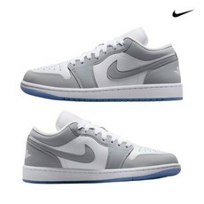 [국내매장판] 나이키 에어 조던 1 로우 남녀공용 신발 화이트/알루미늄/울프 그레이 DC0774-105