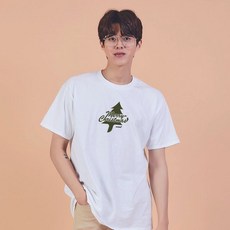 소나무 그래픽 예쁜티 키밍 U티 힙합룩 크리스마스 가족사진코디 패밀리시밀러룩 반팔티남자 캐쥬얼 반팔티